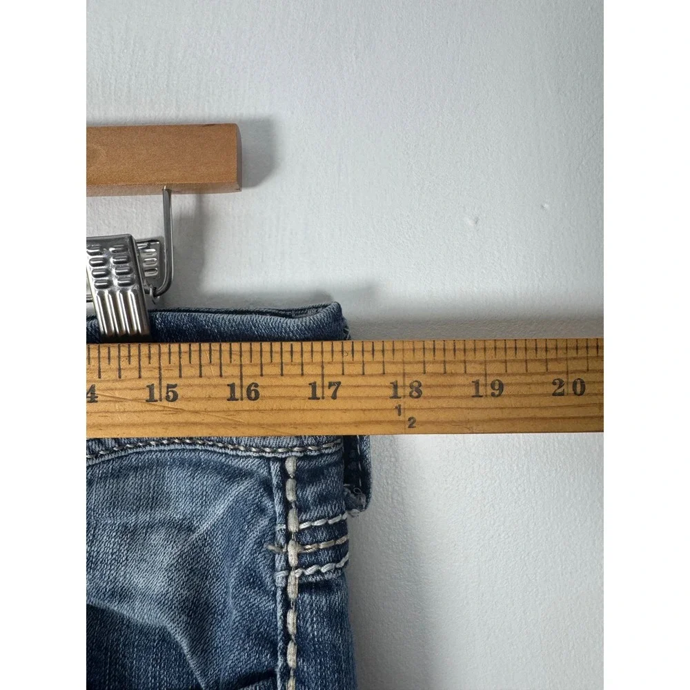 Western BKE Culture Womens 31L Bootcut Jeans Blue Thick‎ Stitch Flap Pocket